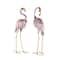 25" Pink & Gold Metal Flamingo Garden Sculpture Set with Dimensional Feathers